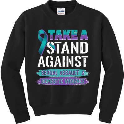 Stand Against Sexual Assault & Domestic Violence Awareness Kids Sweatshirt
