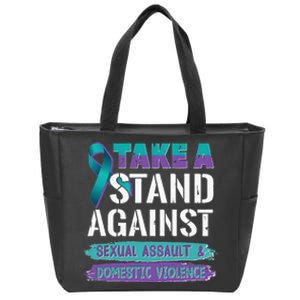 Stand Against Sexual Assault & Domestic Violence Awareness Zip Tote Bag