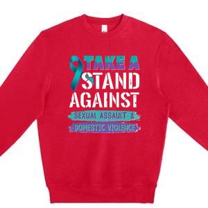 Stand Against Sexual Assault & Domestic Violence Awareness Premium Crewneck Sweatshirt