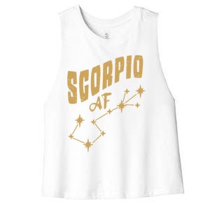 Scorpio Af / Scorpio Birthday Constellation And Horoscope Gift Women's Racerback Cropped Tank