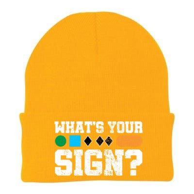 Ski And Snowboard Whats Your Sign? Winter Sport Funny Gift Knit Cap Winter Beanie