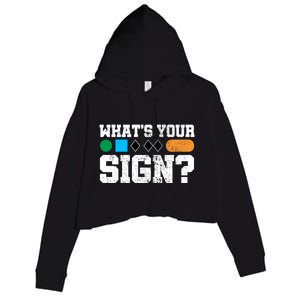 Ski And Snowboard Whats Your Sign? Winter Sport Funny Gift Crop Fleece Hoodie