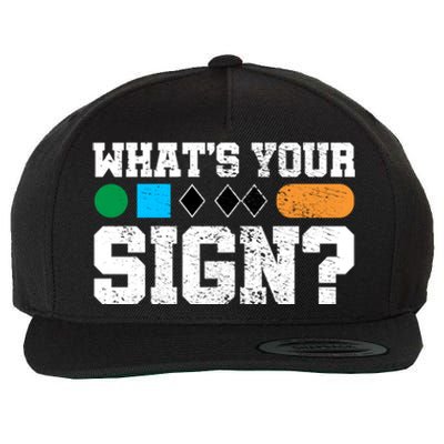 Ski And Snowboard Whats Your Sign? Winter Sport Funny Gift Wool Snapback Cap