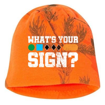 Ski And Snowboard Whats Your Sign? Winter Sport Funny Gift Kati - Camo Knit Beanie