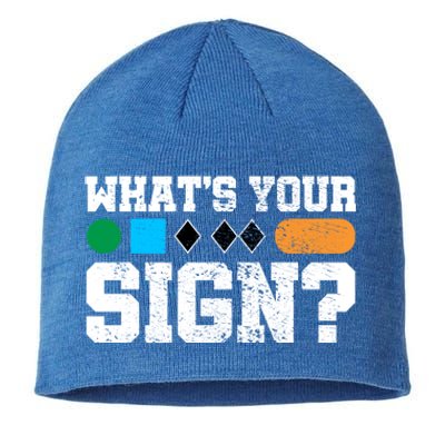 Ski And Snowboard Whats Your Sign? Winter Sport Funny Gift Sustainable Beanie