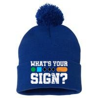 Ski And Snowboard Whats Your Sign? Winter Sport Funny Gift Pom Pom 12in Knit Beanie