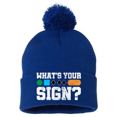 Ski And Snowboard Whats Your Sign? Winter Sport Funny Gift Pom Pom 12in Knit Beanie