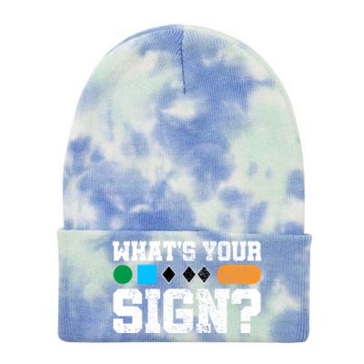 Ski And Snowboard Whats Your Sign? Winter Sport Funny Gift Tie Dye 12in Knit Beanie