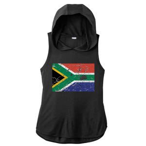 South Africa Stone Flag Ladies PosiCharge Tri-Blend Wicking Draft Hoodie Tank