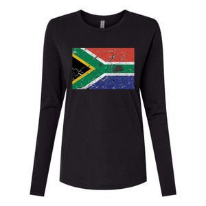 South Africa Stone Flag Womens Cotton Relaxed Long Sleeve T-Shirt