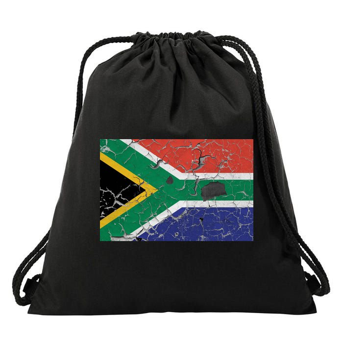 South Africa Stone Flag Drawstring Bag