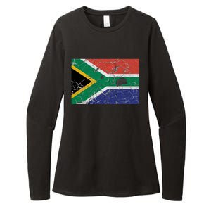 South Africa Stone Flag Womens CVC Long Sleeve Shirt