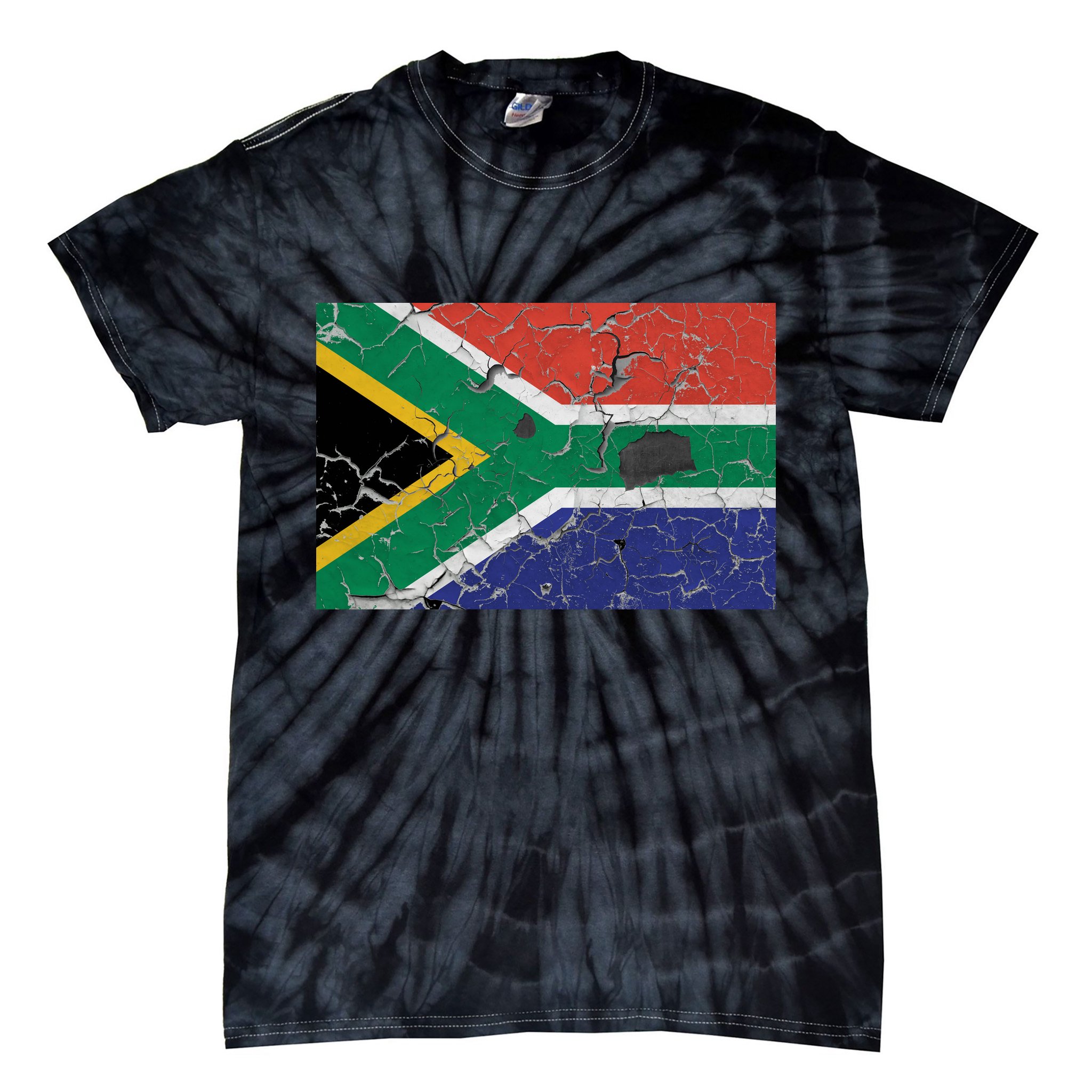 South Africa Stone Flag Tie-Dye T-Shirt