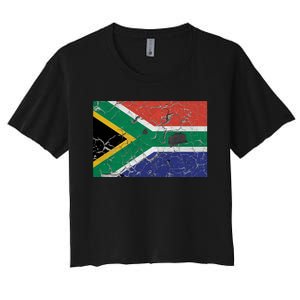 South Africa Stone Flag Women's Crop Top Tee