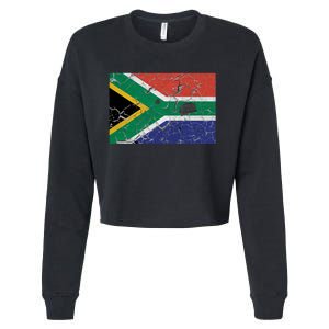 South Africa Stone Flag Cropped Pullover Crew