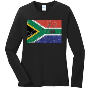 South Africa Stone Flag Ladies Long Sleeve Shirt