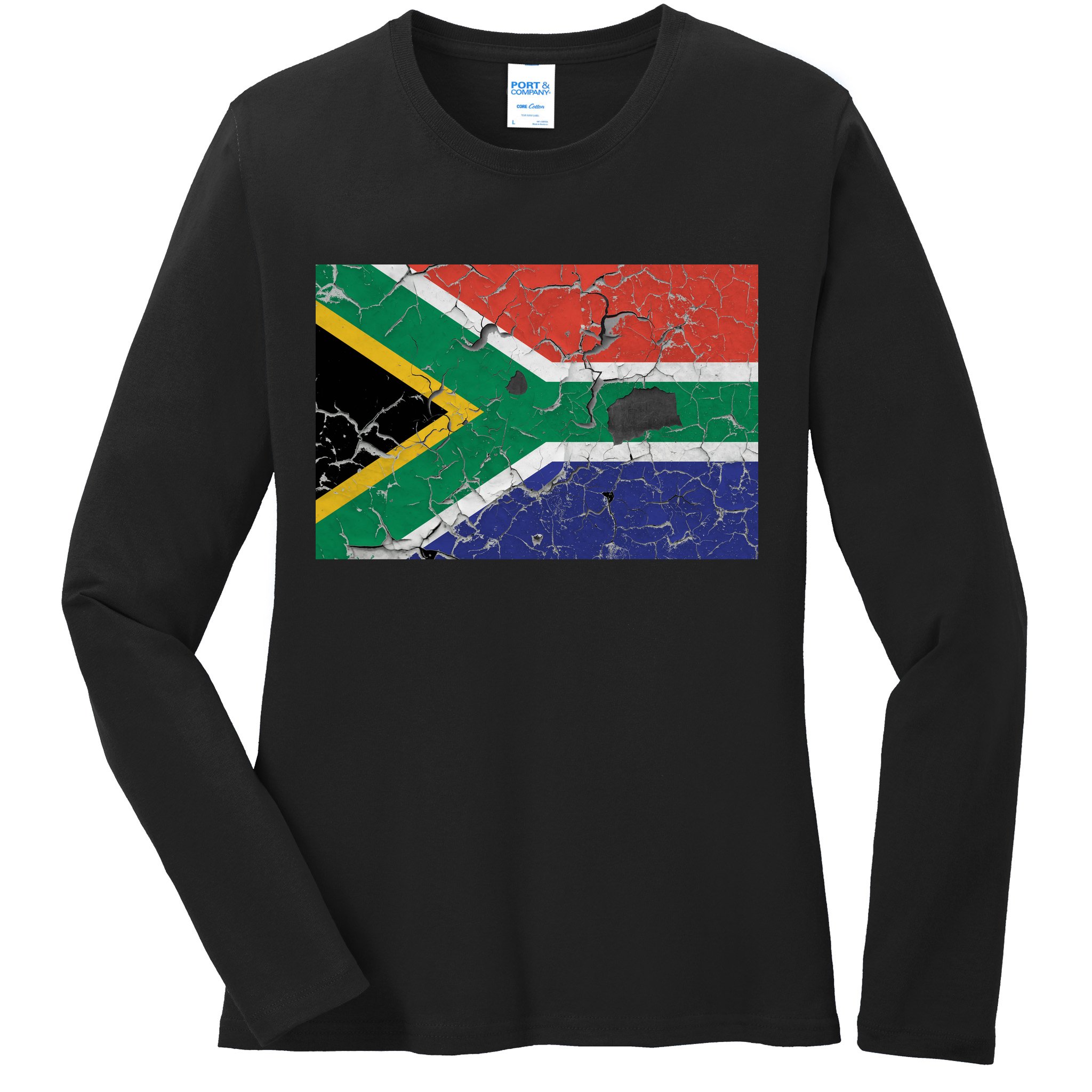 South Africa Stone Flag Ladies Long Sleeve Shirt
