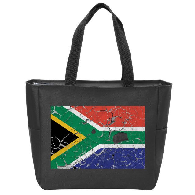 South Africa Stone Flag Zip Tote Bag