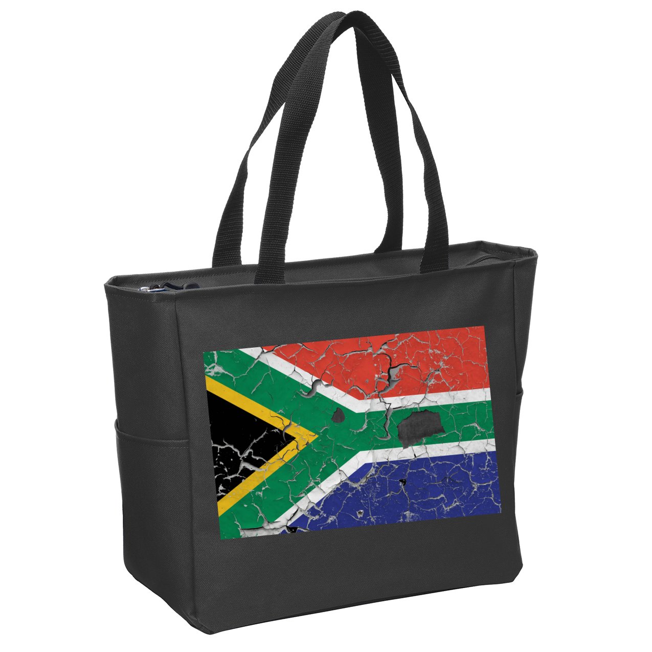 South Africa Stone Flag Zip Tote Bag