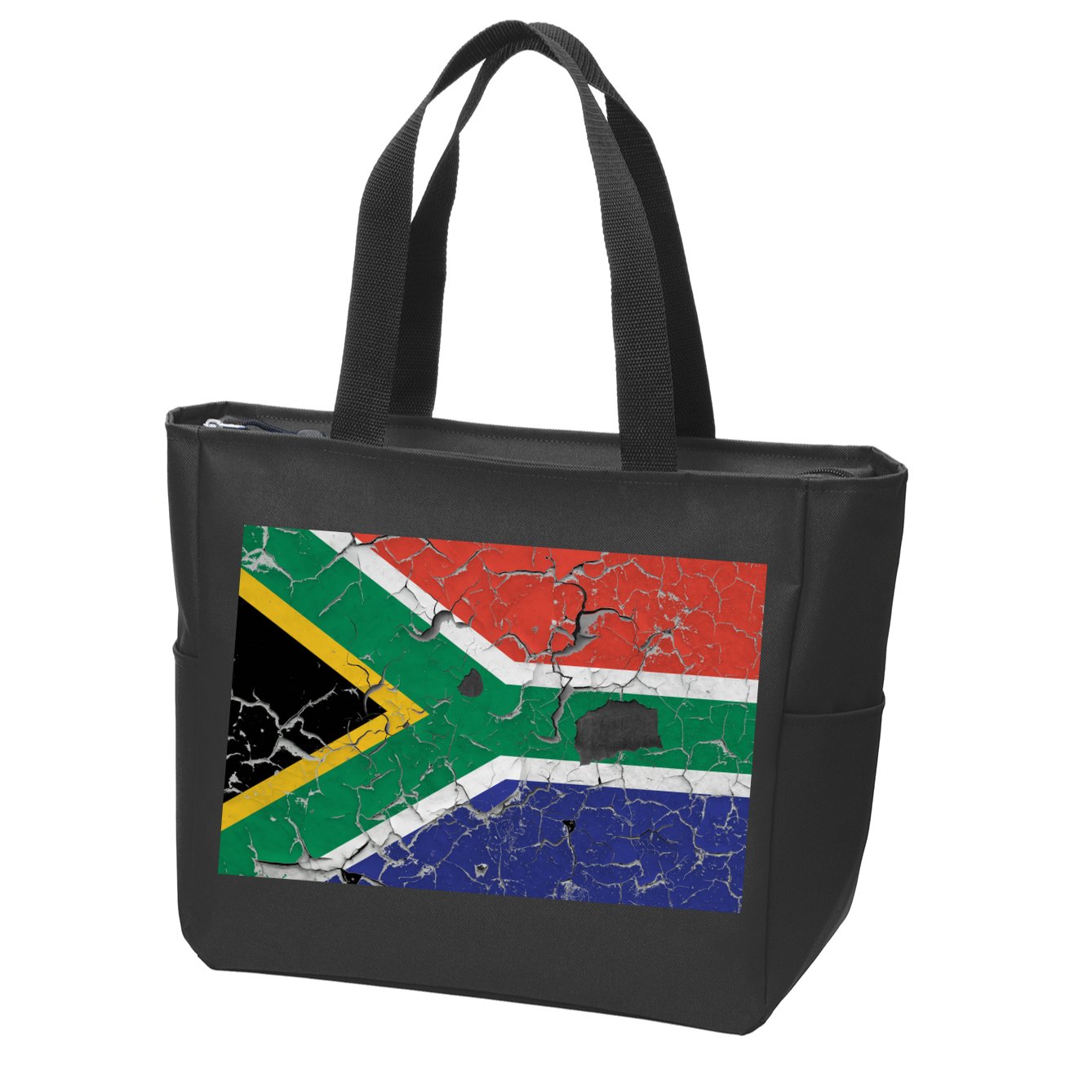 South Africa Stone Flag Zip Tote Bag