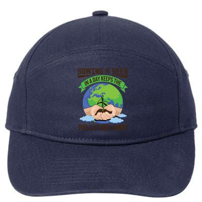 Sowing A Seed Climate Change Earth Day Gift 7-Panel Snapback Hat