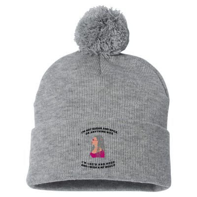 Sugar And Spice I'm Loc'd And Hood Funny Pom Pom 12in Knit Beanie