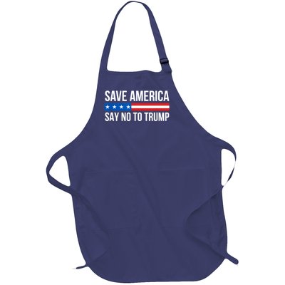 Save America Say No To Trump USA Flag America Full-Length Apron With Pockets