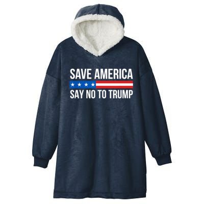 Save America Say No To Trump USA Flag America Hooded Wearable Blanket