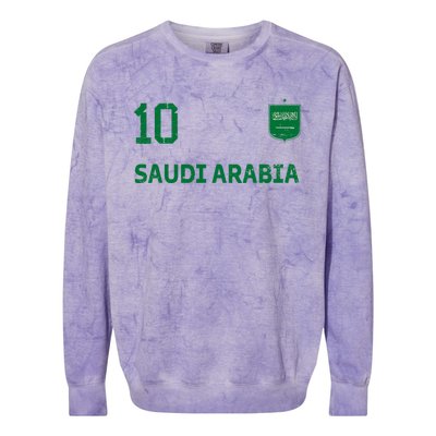 Saudi Arabia Soccer Fans Jersey KSA Flag Football Lovers Colorblast Crewneck Sweatshirt