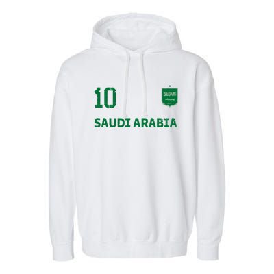 Saudi Arabia Soccer Fans Jersey KSA Flag Football Lovers Garment-Dyed Fleece Hoodie