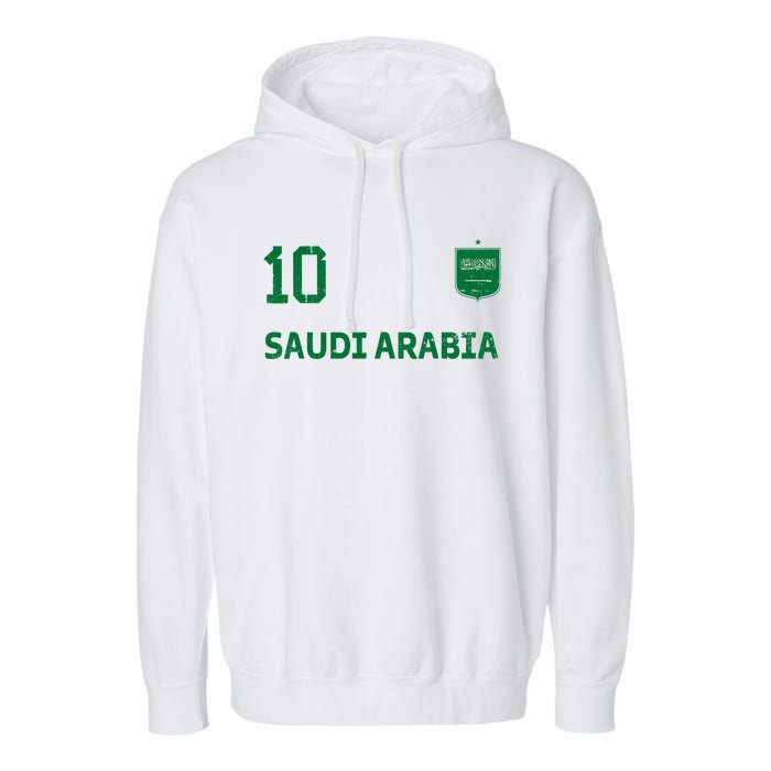 Saudi Arabia Soccer Fans Jersey KSA Flag Football Lovers Garment-Dyed Fleece Hoodie