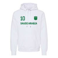 Saudi Arabia Soccer Fans Jersey KSA Flag Football Lovers Premium Hoodie