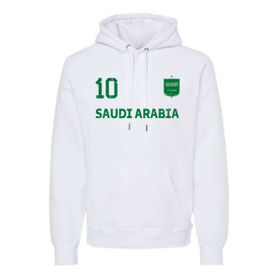 Saudi Arabia Soccer Fans Jersey KSA Flag Football Lovers Premium Hoodie