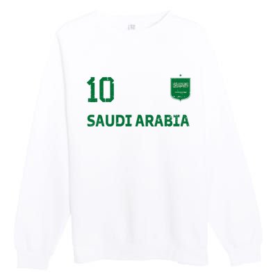 Saudi Arabia Soccer Fans Jersey KSA Flag Football Lovers Premium Crewneck Sweatshirt