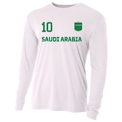 Saudi Arabia Soccer Fans Jersey KSA Flag Football Lovers Cooling Performance Long Sleeve Crew