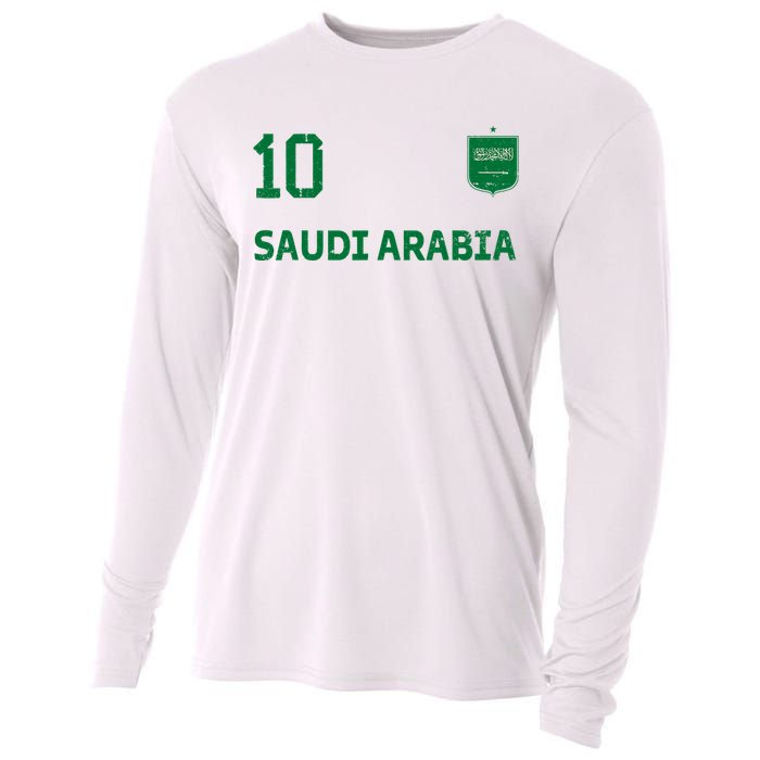 Saudi Arabia Soccer Fans Jersey KSA Flag Football Lovers Cooling Performance Long Sleeve Crew