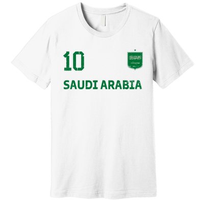 Saudi Arabia Soccer Fans Jersey KSA Flag Football Lovers Premium T-Shirt