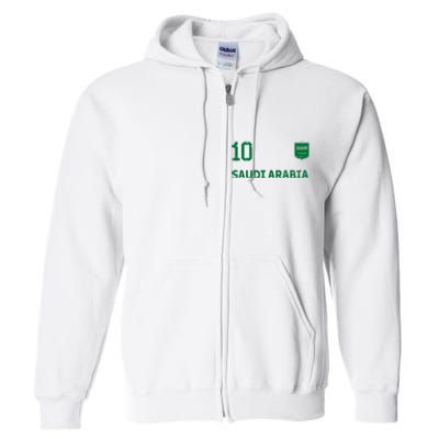 Saudi Arabia Soccer Fans Jersey KSA Flag Football Lovers Full Zip Hoodie