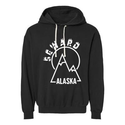 Seward Alaska State / Vintage Mountain Design Seward, AK Garment-Dyed Fleece Hoodie