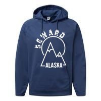 Seward Alaska State / Vintage Mountain Design Seward, AK Performance Fleece Hoodie