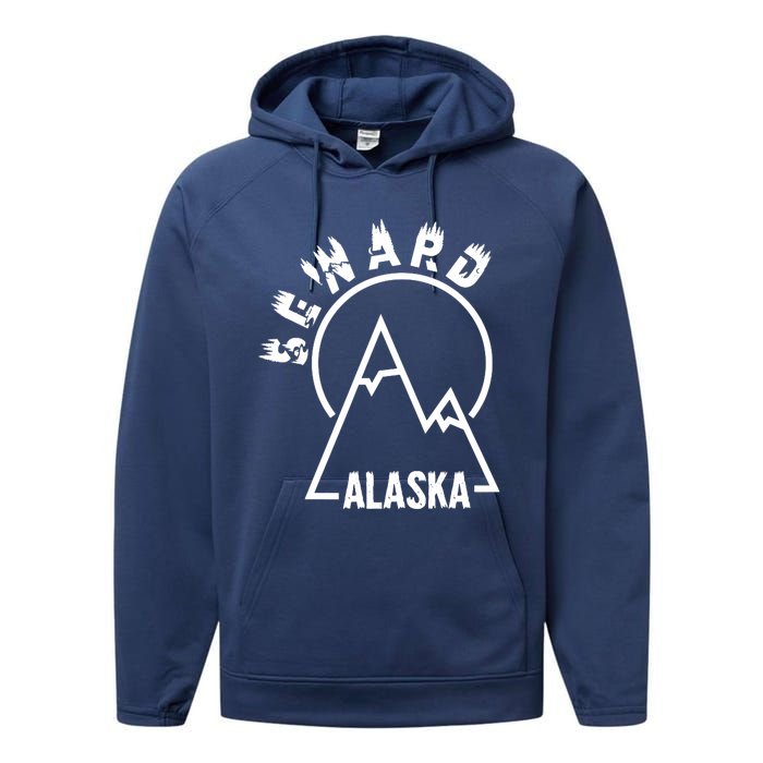 Seward Alaska State / Vintage Mountain Design Seward, AK Performance Fleece Hoodie