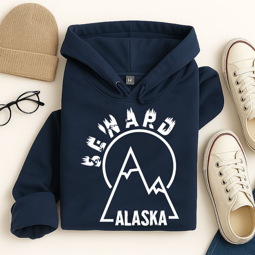 Seward Alaska State / Vintage Mountain Design Seward, AK Hoodie
