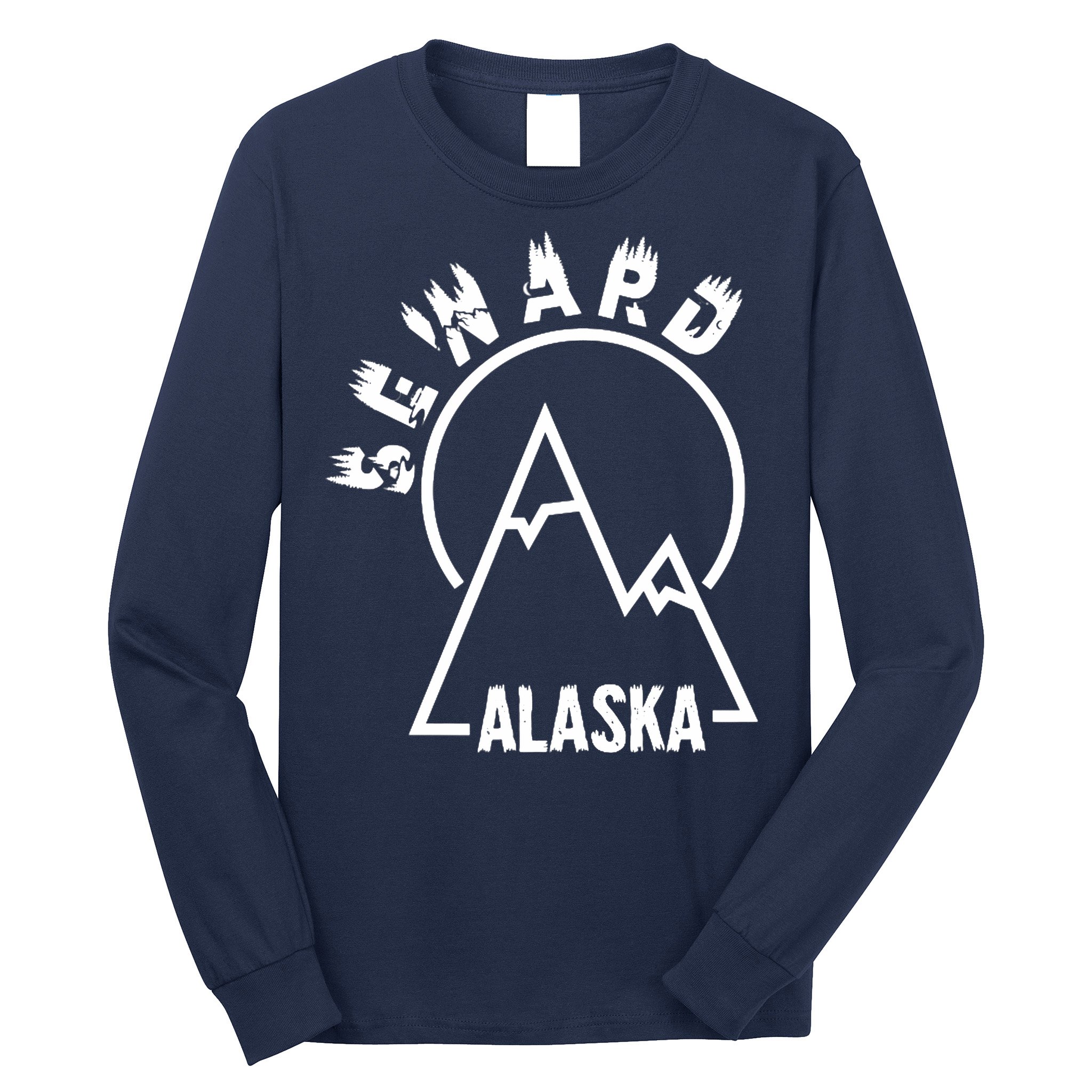 Seward Alaska State / Vintage Mountain Design Seward, AK Long Sleeve Shirt