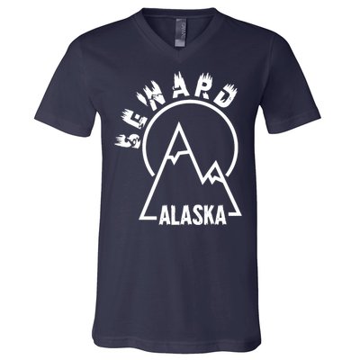 Seward Alaska State / Vintage Mountain Design Seward, AK V-Neck T-Shirt