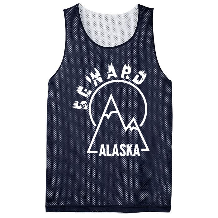 Seward Alaska State / Vintage Mountain Design Seward, AK Mesh Reversible Basketball Jersey Tank