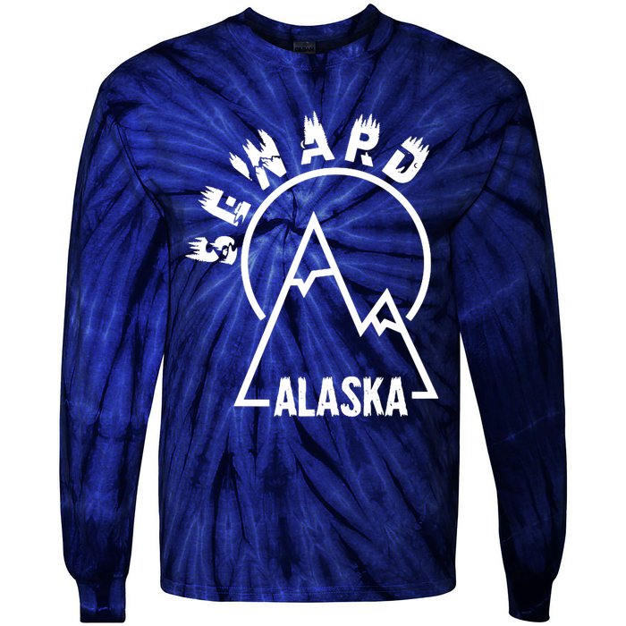 Seward Alaska State / Vintage Mountain Design Seward, AK Tie-Dye Long Sleeve Shirt