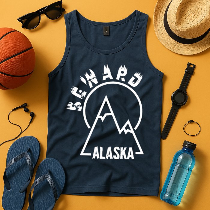 Seward Alaska State / Vintage Mountain Design Seward, AK Tank Top