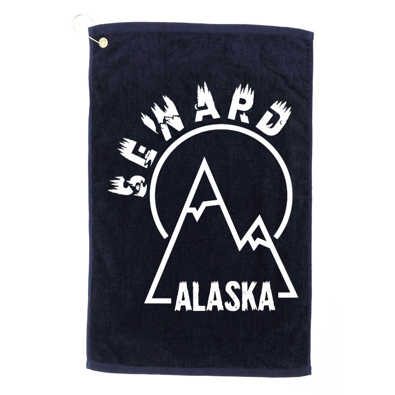 Seward Alaska State / Vintage Mountain Design Seward, AK Golf Towel