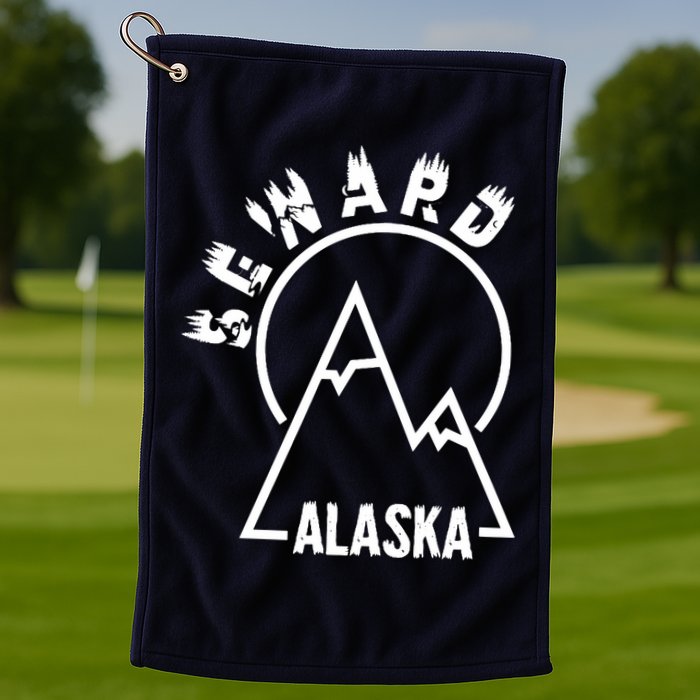 Seward Alaska State / Vintage Mountain Design Seward, AK Golf Towel