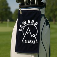 Seward Alaska State / Vintage Mountain Design Seward, AK Golf Towel